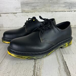 Dr Martens 1461 Womens 10 Black Leather Platform Oxford Lace Up Loafers NEW